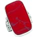 Sterling Silver Bloodstone Rectangle Ring Sz 9