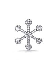 Bling Jewelry 925 Sterling Silver Micro Pave CZ Snowflake Pendant