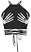 Grace's Secret Women's Cartoon Print Crop Tops for Women Crisscross Lace Up Cropped Halter Top,Skull Finger,One Size