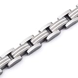 Art Deco Sterling Silver Inlay Titanium Mens Bracelet