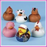 12 Farm Animal Rubber Duckys