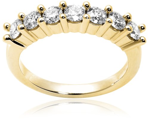 14k Yellow Gold 7-Stone Diamond Ring (1 cttw, H Color, SI2 Clarity), Size 7