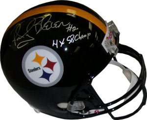 Rocky Bleier Signed Steelers Full Size Replica Helmet - 4X SB Champs