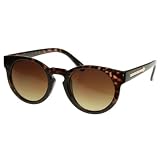 Designer Inspired Fashion Round Wayfarer Sunglasses w/ Key Hole Bridge