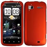 Metallic Orange Rubber Touch Phone Protector Hard Cover Case for HTC Sensat ....
