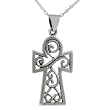 Sterling Silver Celtic Cross Pendant with 18 inch Cable Chain