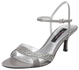 Nina Women's Gola Ankle-Strap Sandal,Silver,6.5 M US