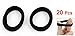 uxcell Lady Girls Black Nylon Wrapped Stretchy Rubber Hair Ties Bands 20PCS