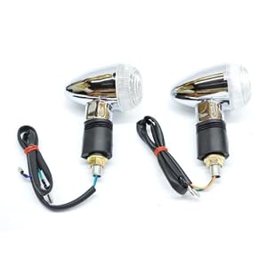 Motorcycle 2pcs LED Chrome Mini Clear Bullet Turn Signals Fits Metric Cruisers, Harleys, Choppers Enhance the look with these LED Mini Bullet Chrome Turn Signals Blinkers, Harley Davidsons, Suzuki, Honda, Kawasaki, Yamaha Cruisers, Scooters, Vespa, Moped