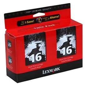 Genuine NEW Lexmark 10N0138 #16 Black Ink Cartridge 2 Pack