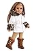 Winter Fun - 3 piece outfit - Ivory Parka with Leggings and Boots - 18 Inch Doll Clothes (doll not included)