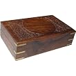 Handcrafted Wooden Jewellery Box for Girls Hand Carved with Brass Inlay Work (wc465)