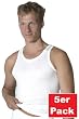 HERMKO 3000 5er Pack Herren Tank Top Classic Unterhemd wei� kochfest Muskel Shirt Tr�gershirt aus 100% EU-Baumwolle in Feinripp (glatt) schadstoffgep�ft nach �KO-Tex 100 Made in Europe