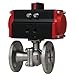 W.E. Anderson 2-Piece Flanged SS Ball Valve, WE04-ISR06, 2-1/2" Spring Return Pneumatic Actuator