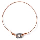 Sterling Silver Leather Adjustable "Love" Bracelet by Bob Siemon