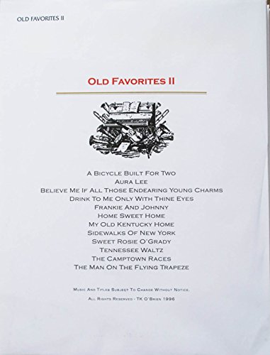 Old Favorites II Music Pack for TK O'Briens Lap Harp