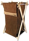Trend Lab Trim Ultra Suede Hamper, Brown/Caramel