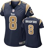 Sam Bradford Women's Jersey: Home Navy Game Replica #8 Nike St. Louis Rams Women's Jersey