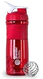 BlenderBottle Sports Mixer 20 oz & 28 oz (Red, 28 Oz.)