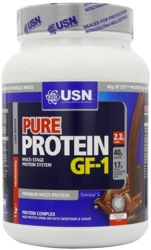 USN Pure Protein GF1 Growth and Repair Protein Shake, Chocolate - 1000 g by USN