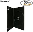 Maxtek 7mm Slim Black Single CD/DVD Case, 100 Pieces Pack.