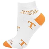 Tennessee Volunteers Ladies White 6-11 Woven Logo Ankle Socks