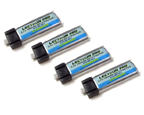 4-pack of lectron pro 3.7 volt - 180mah 45c lipos for b…