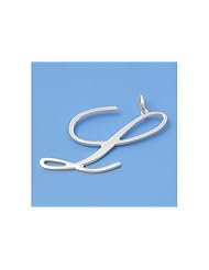 Sterling Silver Italian Initial L Pendant Unique Charm Cute Pure 925 New 40mm with 1.4mm Box Chain