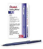 UPC 072512000571 product image for Pentel Rolling Writer Pen, 0.8 Millimeter Cushion Ball Tip, Blue Ink, Box of 12  | upcitemdb.com