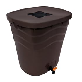 Fiskars 5992 Saguaro 26.5 Gallon Rain Barrel, Chocolate Brown
