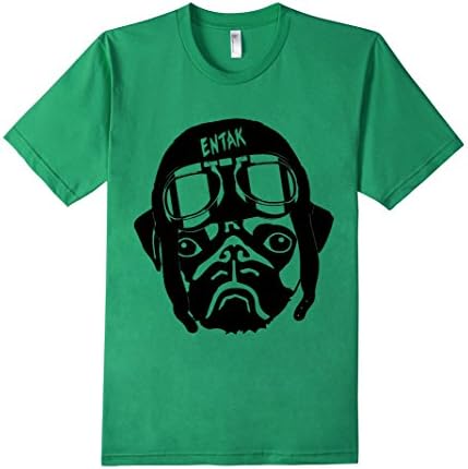Men's Dog Face Aviator Aviation Pilot Men T Shirt Funny Flying Hum Medium Kelly Green