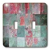 Yves Creations Textured Elements - Pink Rusted Tile - Light Switch Covers - double toggle switch