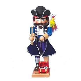 Kurt Adler Steinbach 17-Inch German Nutcracker Pirate Series, Long John Silver