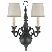Royce Lighting RW2195/2ORB Stalton Two-Light Wall Bracket Oil Rubbed Bronze with Beige Shades