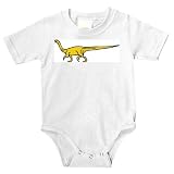 Onesie with walking, dinosaur, extinction, yellow, prehistoric