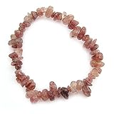 Crystal Chip GEMSTONE Stretch BRACELET ~ BURGUNDY QUARTZ