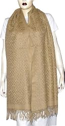 Women's Wool Scarf Brown Woolen Scarfs Dress Accessories Woolen India Clothing 27 x 78 inches (psrf119)