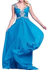 Sexy V-neck  Draped Chiffon  Ball Gown Evening Dress/Prom Dress/Party Dress 