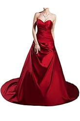 Strapless Lace-Up Ruched Satin Sweetheart Natural   Waistline 2015 Evening Dress/Prom Dress 