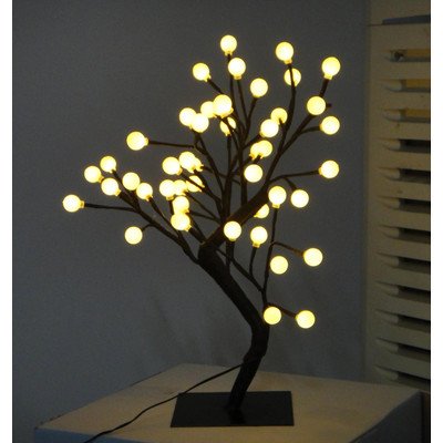Creative Motion Height Desk Top LED Ball Tree, 17.71-Inch, White