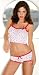 Cute! White Mesh with Little Red Hearts Cami Top & Boy Short Set