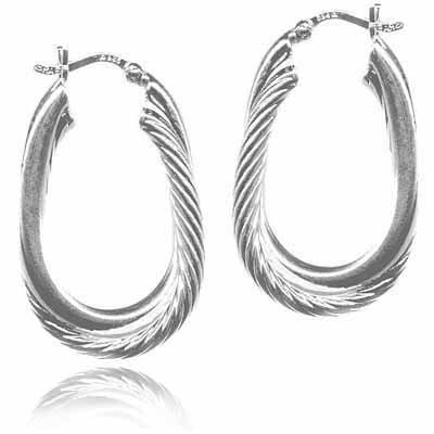 Double Twist Tube Sterling Silver Hoop Earrings