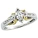 14 Karat 2-Tonen Gold Diamant Solitaerer Ring, mit 0.50 Karat Marquiseschliff/ Navetteschliff & Brilliantschliff Diamanten, (8mm) breit