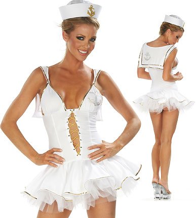 Navy Lace Up - Women's Military Sexy Halloween Costumes Uniforms