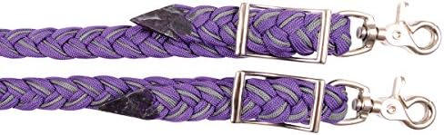 MARTIN SADDLERY TOP QUALITY KNOTTED BARREL REINS ★ MADE IN USA ★ ALL NEW COLORS (Purple-Grey)