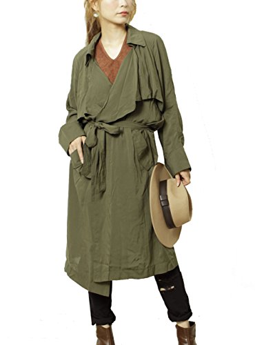 (Goldjapan)ゴールドジャパン 大きいサイズ 大きいサイズ レディース 大人 ラッフル フリル フレアー ロング ミリタリー トレンチコート 体型カバー