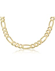 14K Solid Yellow Gold Figaro Link Chain Necklace 10mm Wide 24" inch Long - Best Price Guaranteed.