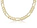 14K Solid Yellow Gold Figaro Link Chain Necklace 10mm Wide 30