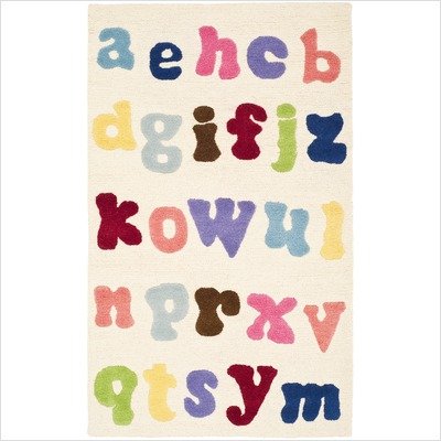 Safavieh Kids Collection SFK389A Handmade Ivory and Multi New Zealand Wool Round Area Rug, 4-Feet