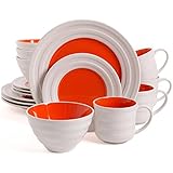 Isaac Mizrahi Caribbean Color 16-Piece Dinnerware Set, Kumquat